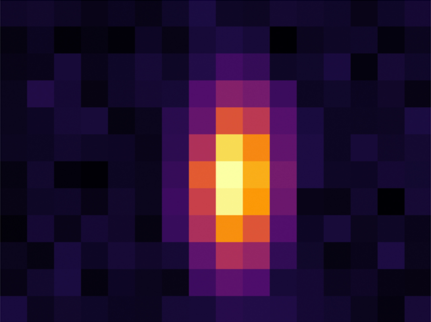 Raw thermal frame showing heat signatures